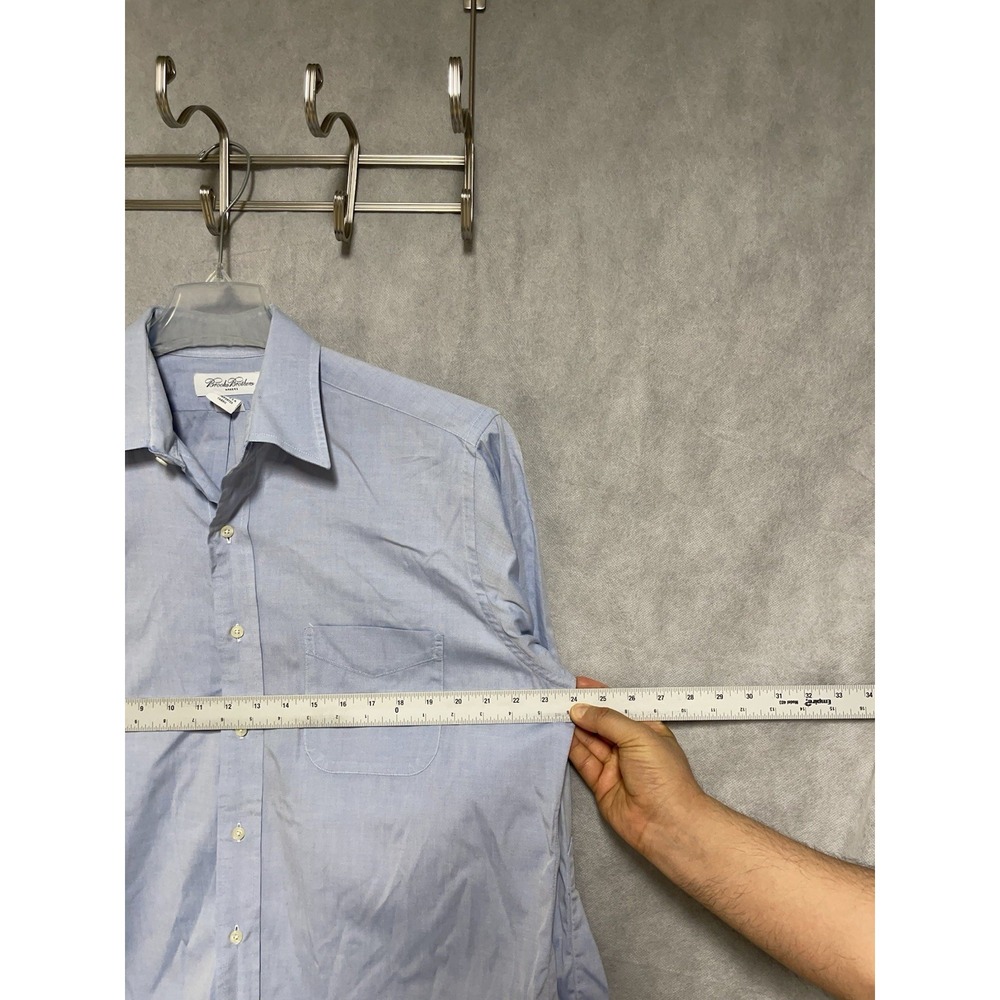 Brooks Brothers Shirt Men's L Blue Makers Button Up Academia Casual Hybrid 16-33 - Picture 5 of 9
